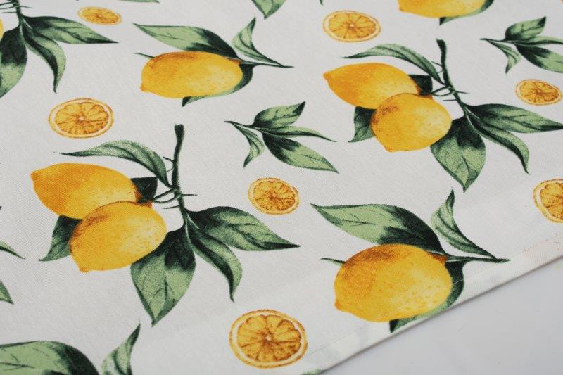 Καρές Εμπριμέ Polycotton Αλέκιαστος 90x90εκ. Lemon 457 White-Yellow DimCol (Χρώμα: Λευκό, Ύφασμα: 70% Βαμβάκι-30% Polyester) - DimCol - 19329811114457WY